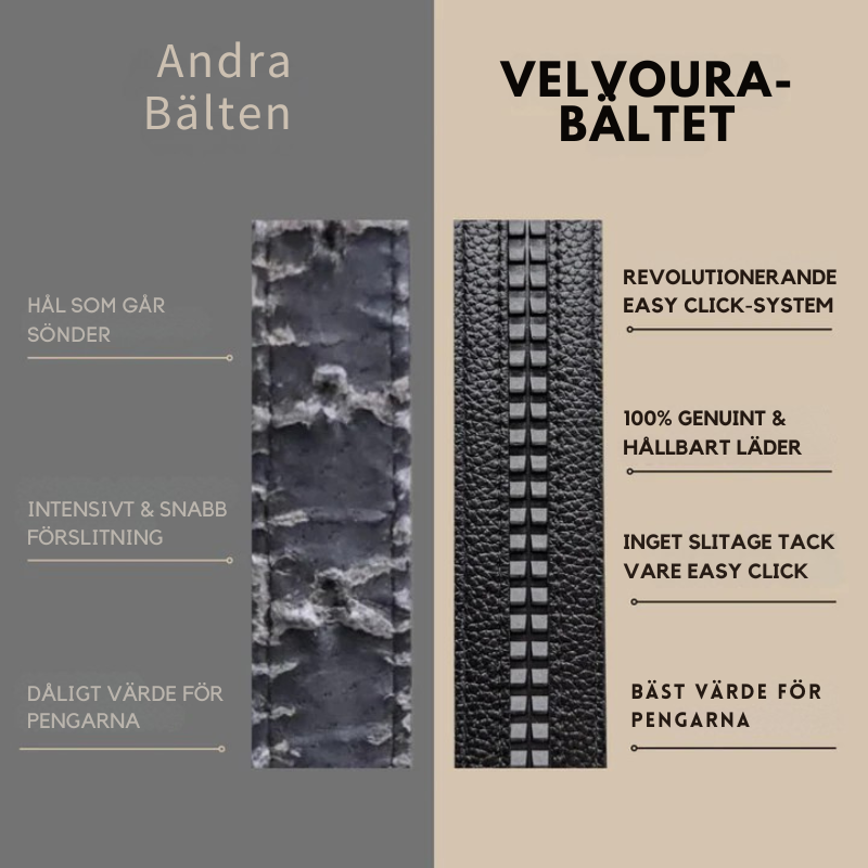 VELVOURA BELT: Easy-Click automatiskt läderbälte för kvinnor + GRATIS presentförpackning