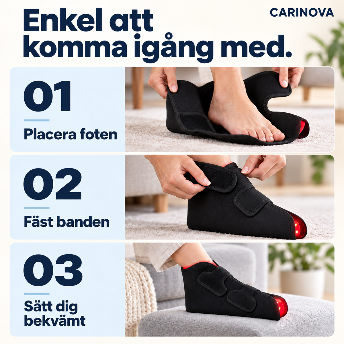 Carinova™ Rödljusterapi för fötterna
