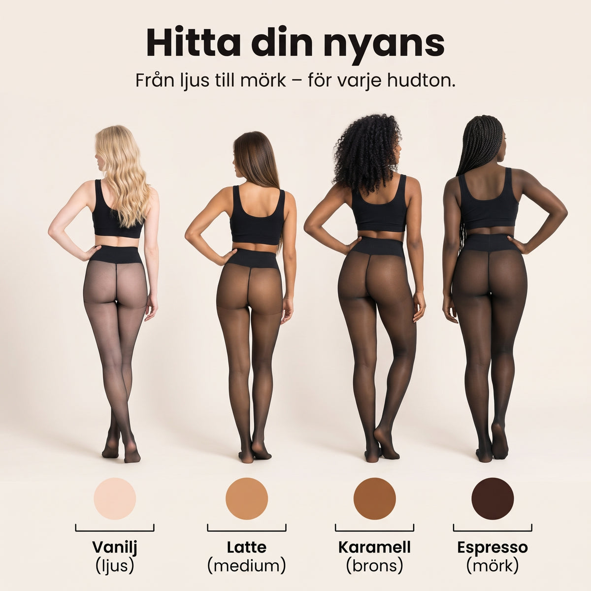 Termotights – Fodrade, ser ut som hud