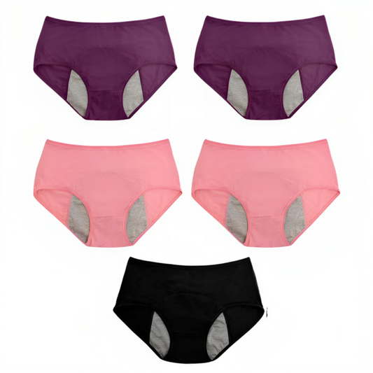 Securiflow - Läckagesäkra periodiska underkläder (5-pack)